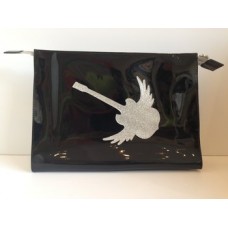 Toiletry bag Vinyl black silver guitar by Anne Charlotte Goutal Toiletry bag Vinyl black silver guitar by Anne Charlotte Goutal